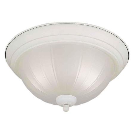 FORTE Two Light White Fluted Satin Etched Glass Bowl Flush Mount 20000-02-03
